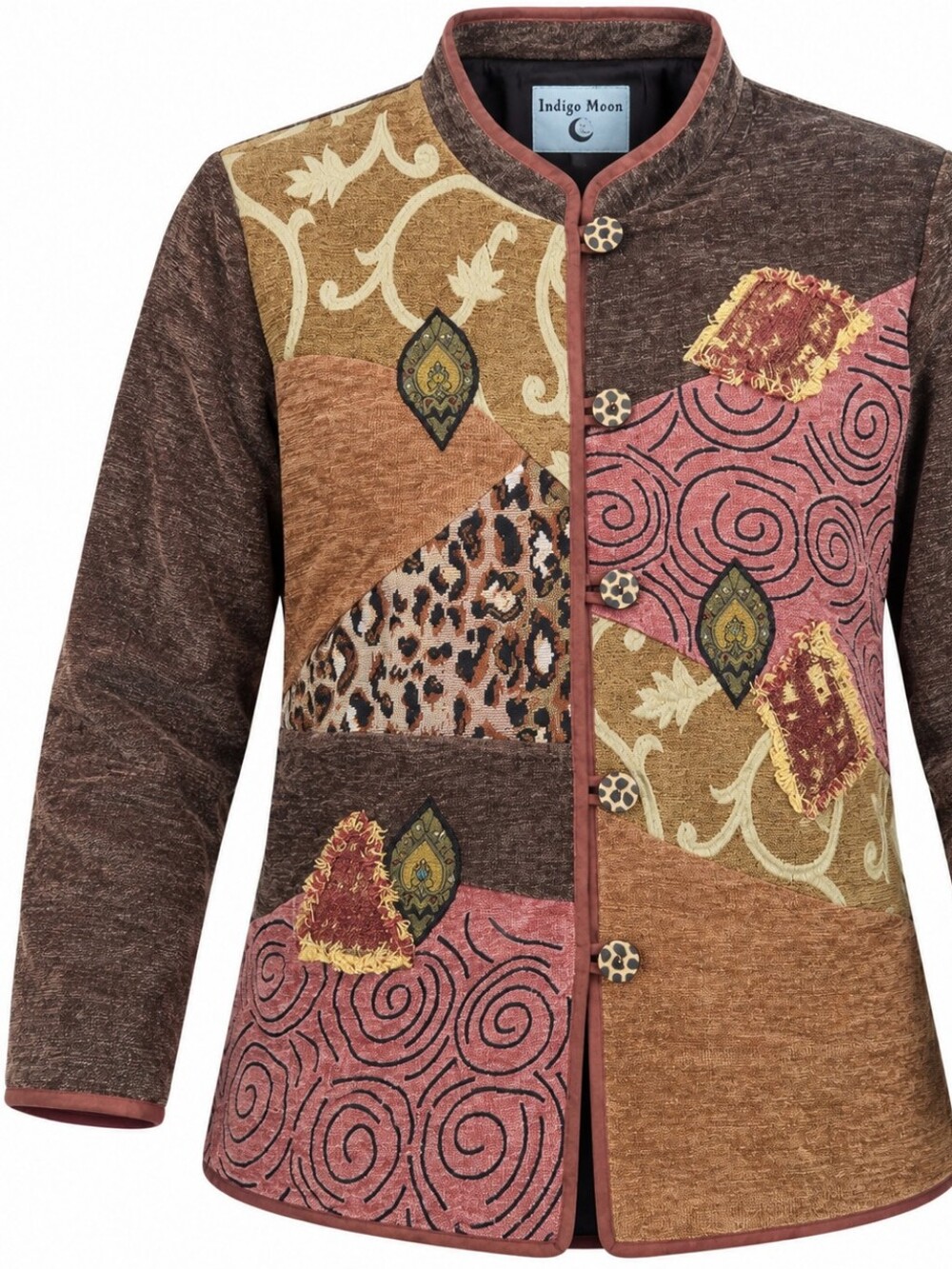 INDIGO MOON | NWT Tapestry Patchwork Embroidered Beaded Art Jacket QVC | 1X